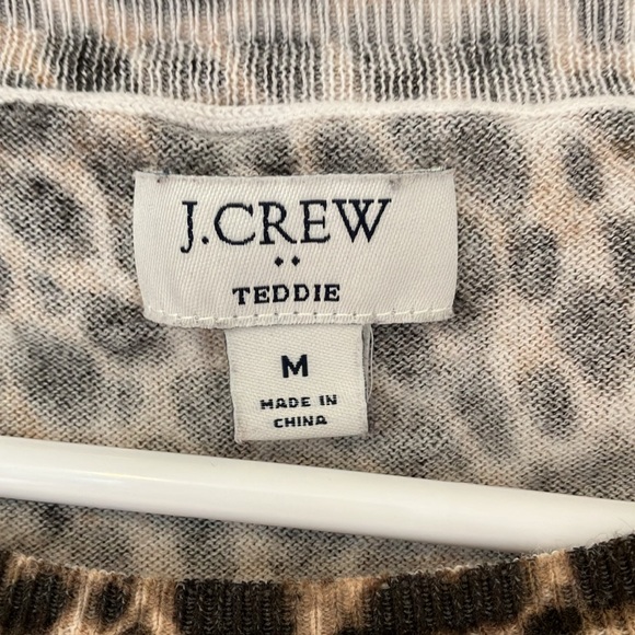 J Crew Cotton Teddie Sweater Leopard Print M - Picture 4 of 4